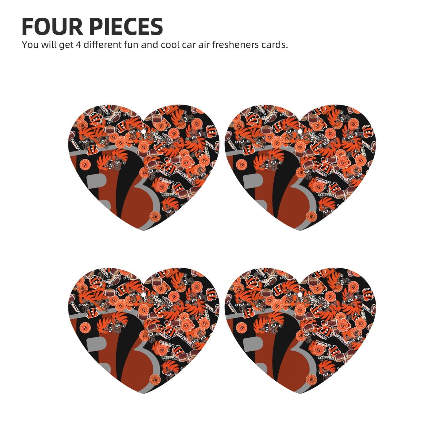 4-pcs Cincinnati Bengals Car Air Fresheners Cards Set car aromatherapy tablets