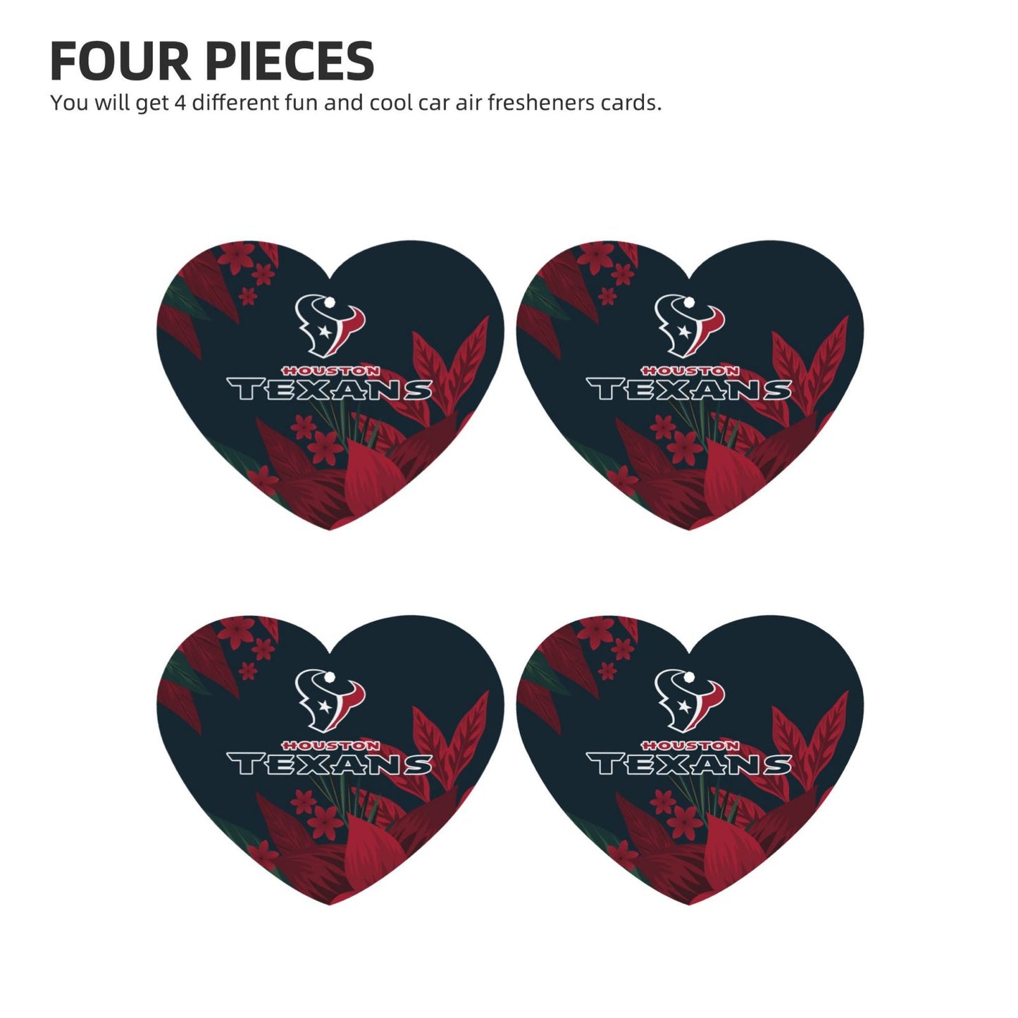 4pcs- Houston Texans car aromatherapy tablets Car Air Fresheners Cards Set