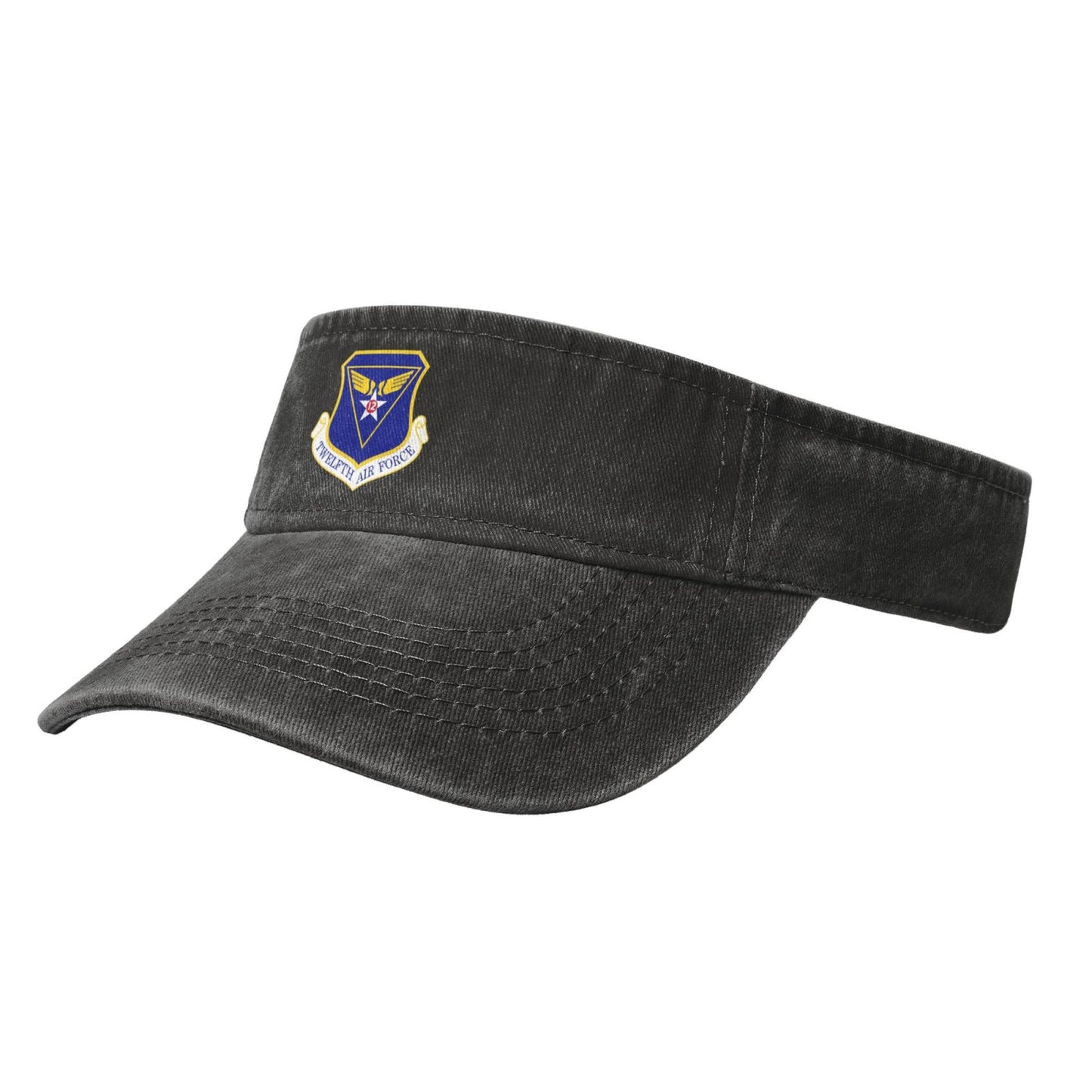 Twelfth Air Force-Emblem Printing adjustable Empty Top Baseball Sun Cap unisex outdoor sport hat veterans gift