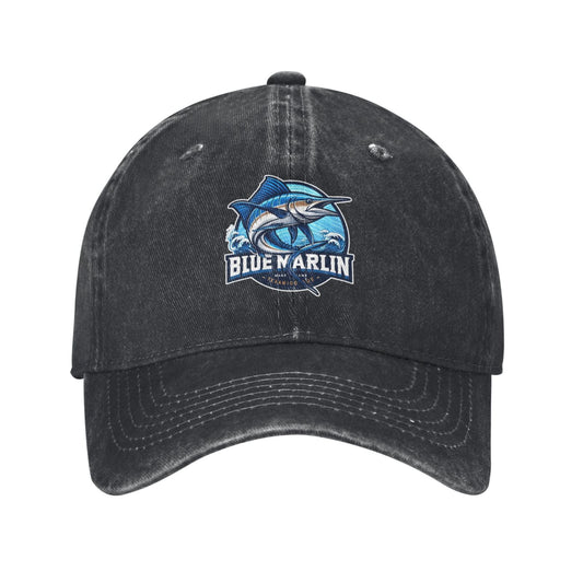Blue Marlin Print Printed unisex baseball cap adjustable cap outdoor sun hats trucker hat