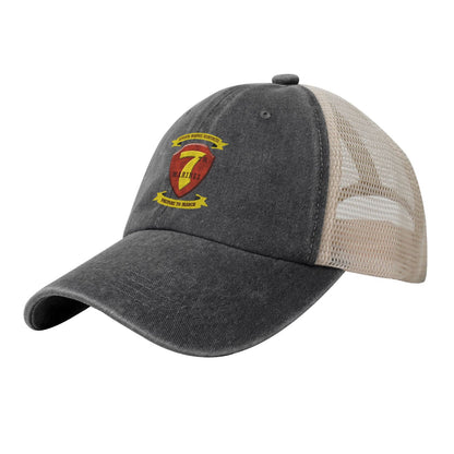 USMC-7th Marine Regiment New Printed unisex baseball cap adjustable grid baseball cap veteran gift