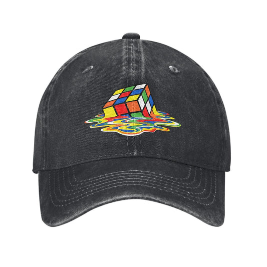 Melted Rubiks Cube Printed unisex baseball cap adjustable cap outdoor sun hats trucker hat