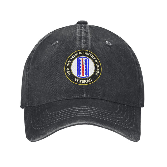 US Army 197th Infantry Brigade Veteran Printed unisex baseball cap adjustable cap outdoor sun hats trucker hat