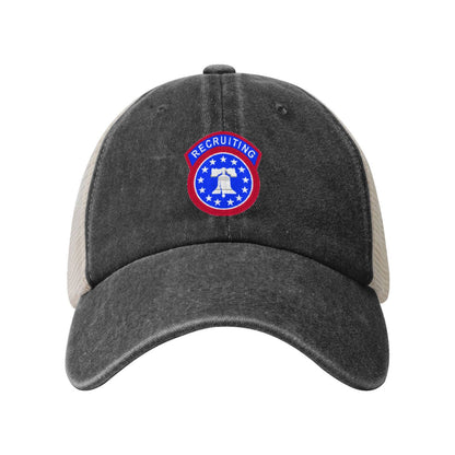 US Army Recruiting Command SSI Printed unisex baseball cap adjustable grid baseball cap veteran gift
