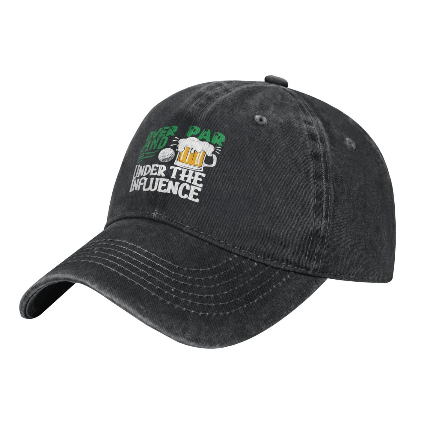 Over Par Under The Influence Golf Printed unisex baseball cap outdoor hats adjustable cap trucker gift hat