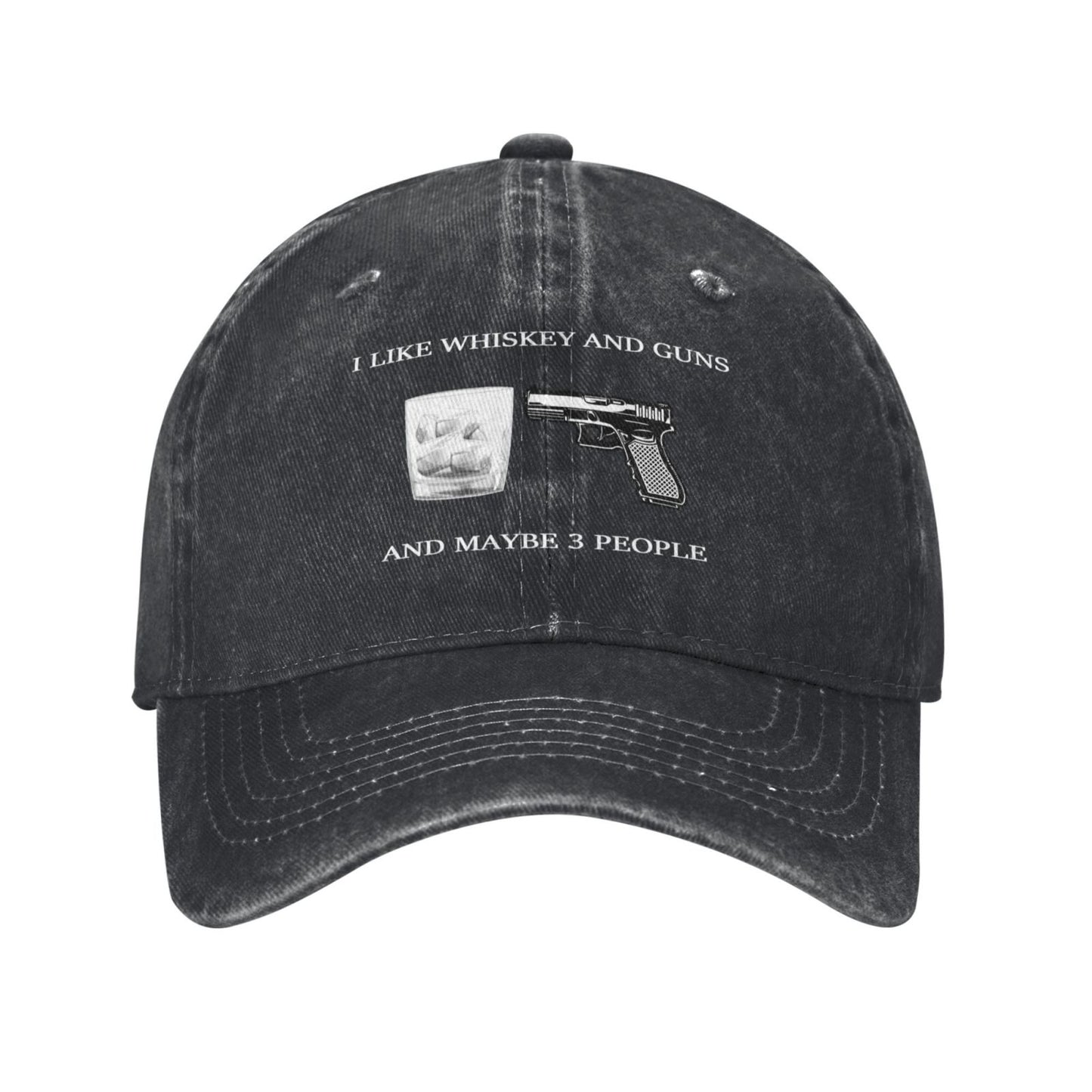 LIKE WHISKEY AND GUNS AND MAYBE 3PEOPLE Printed unisex baseball cap outdoor hats adjustable cap trucker gift hat