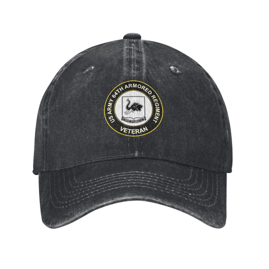 US Army 64th Armored Regiment Printed unisex baseball cap outdoor hats adjustable cap trucker gift hat