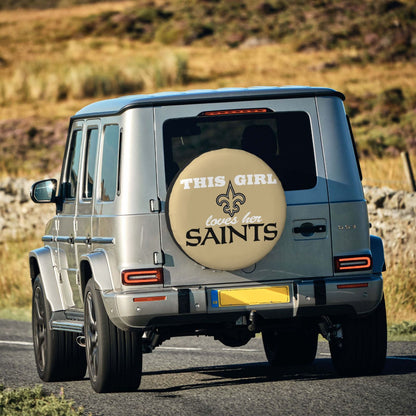 New Orleans Saints Printing wheel dust cover Solid color background car tire cover