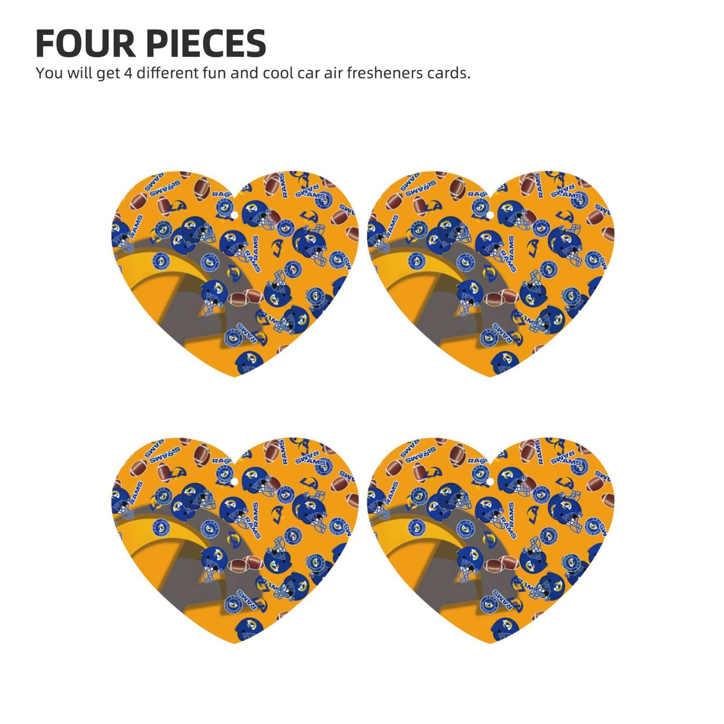 4-pcs Los Angeles Rams Car Air Fresheners Cards Set car aromatherapy tablets