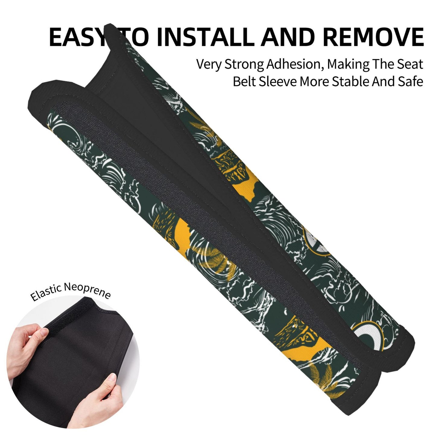 Green Bay Packers Car seat belt shoulder strap UNISEX seat belt protective cover Green