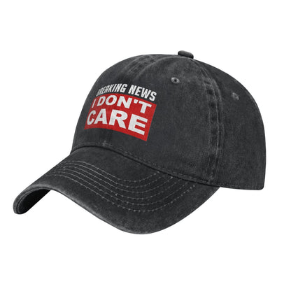 Breaking News I Don't Care Printed unisex baseball cap adjustable cap outdoor sun hats trucker hat