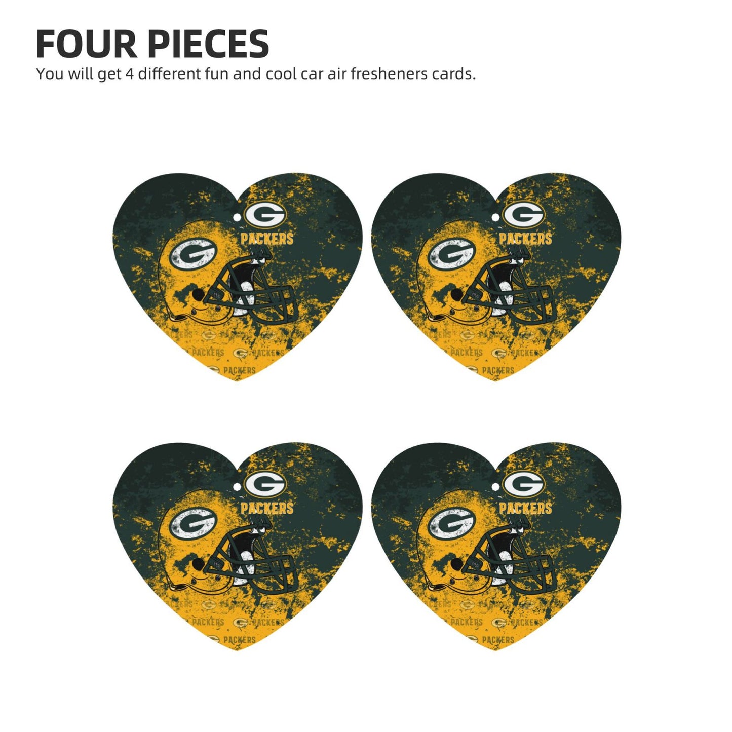 4-pcs Green Bay Packers Car Air Fresheners Cards Set car aromatherapy tablets