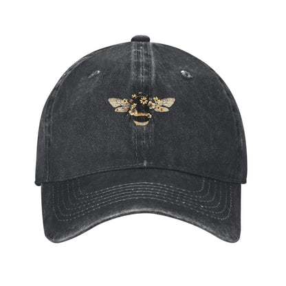 Happy Bee Print Printed unisex baseball cap adjustable cap outdoor sun hats trucker hat