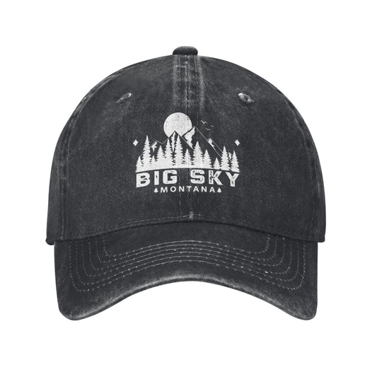 Big Sky Montana Mountain Printed unisex baseball cap adjustable cap outdoor sun hats trucker hat