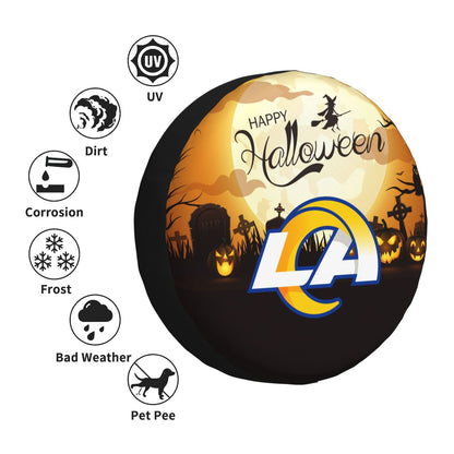Los Angeles Rams Print Halloween background printed tire dust cover car tire cover