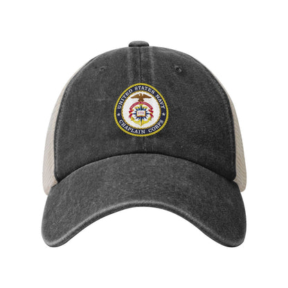 Seal Of The United States Navy Chaplain Corps Printed unisex baseball cap adjustable grid baseball cap veteran gift