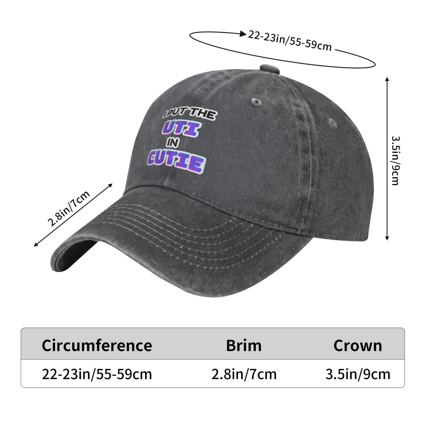 I Put The Uti In Cutie Printed unisex baseball cap outdoor hats adjustable cap trucker gift hat