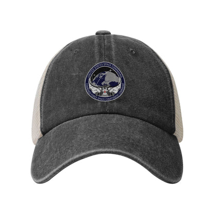 Seal Of The Combined Force Space Component Command Printed unisex baseball cap adjustable grid baseball cap veteran gift