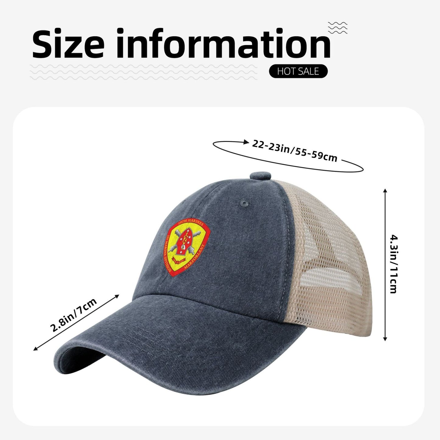 10th Marine Regiment Seal Printed unisex baseball cap adjustable grid baseball cap veteran gift