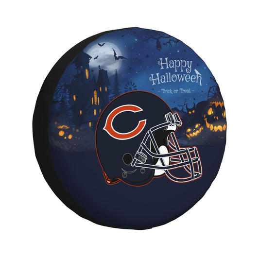 Chicago Bears printed car tire cover Happy Halloween printed tire dust cover