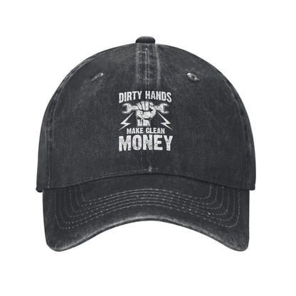 Dirty Hands Make Clean Money Printed unisex baseball cap adjustable cap outdoor sun hats trucker hat