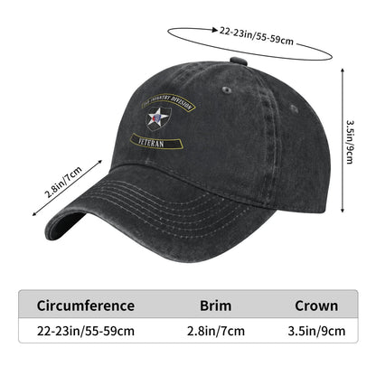 2nd Infantry Division Veteran (2) Printed unisex baseball cap adjustable cap outdoor sun hats trucker hat