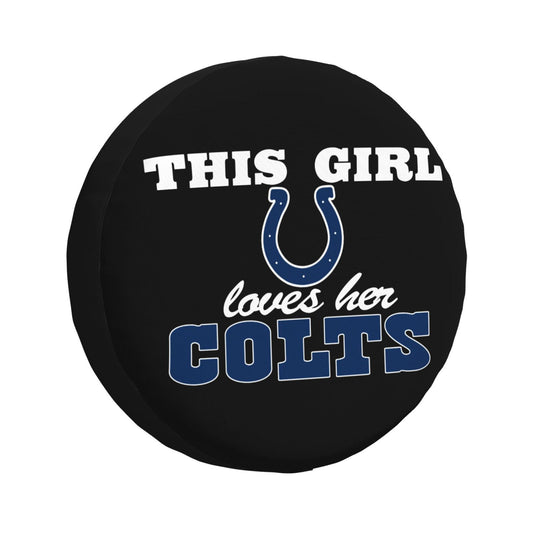 Indianapolis Colts Printing wheel dust cover black background car tire cover