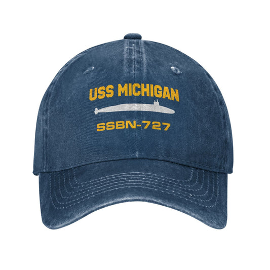 USS Michigan SSBN-727 Printed unisex baseball cap adjustable cap veteran gift