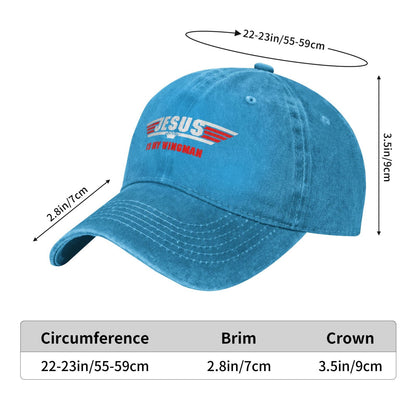 Jesus Christ IS My Wingman Printed unisex baseball cap adjustable cap outdoor sun hats trucker hat