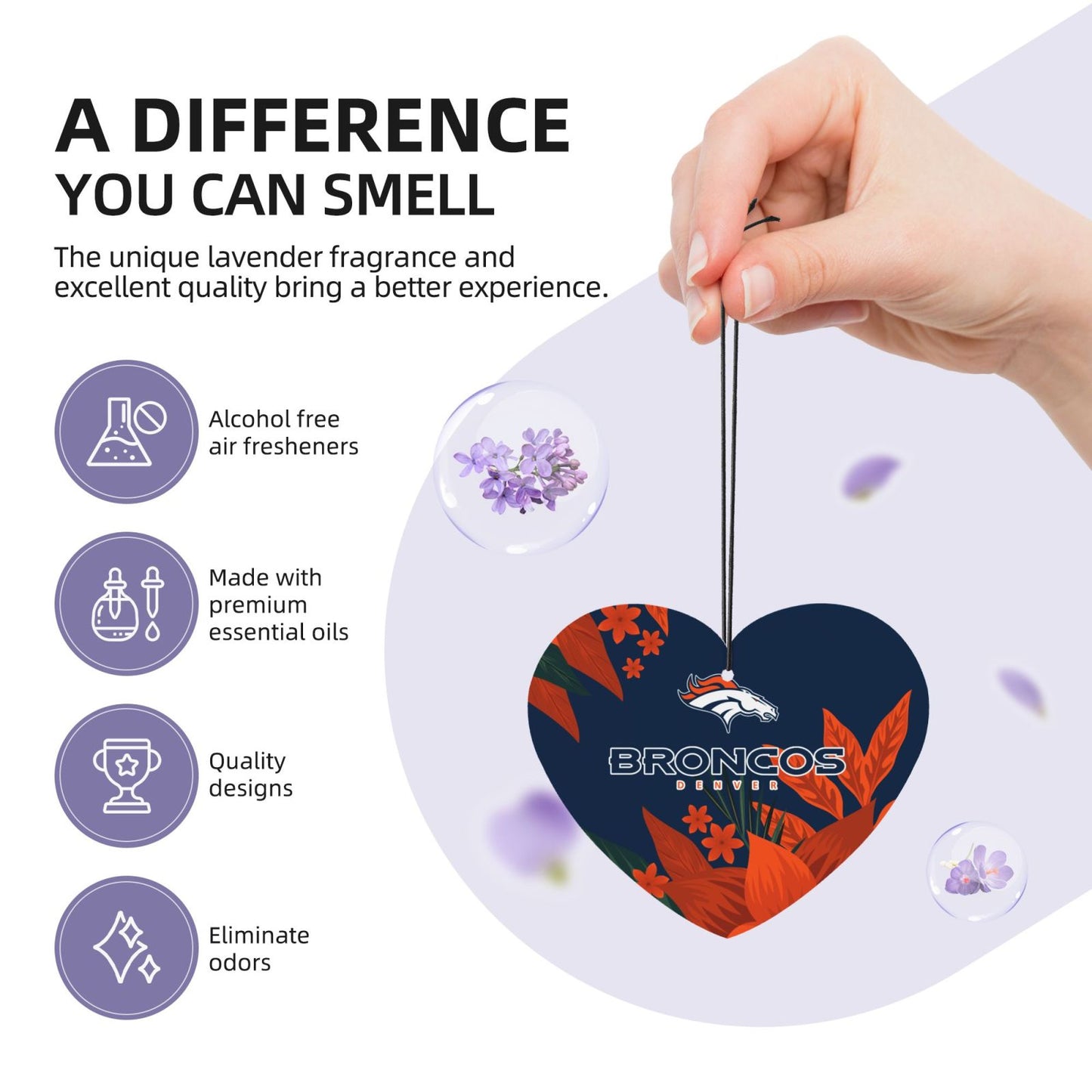 4pcs- Denver Broncos car aromatherapy tablets Car Air Fresheners Cards Set