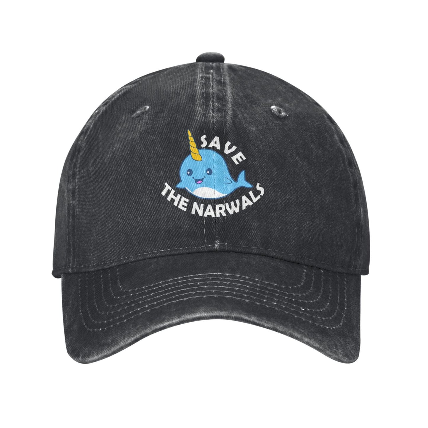 Cute Save The Narwhals Printed unisex baseball cap adjustable cap outdoor sun hats trucker hat