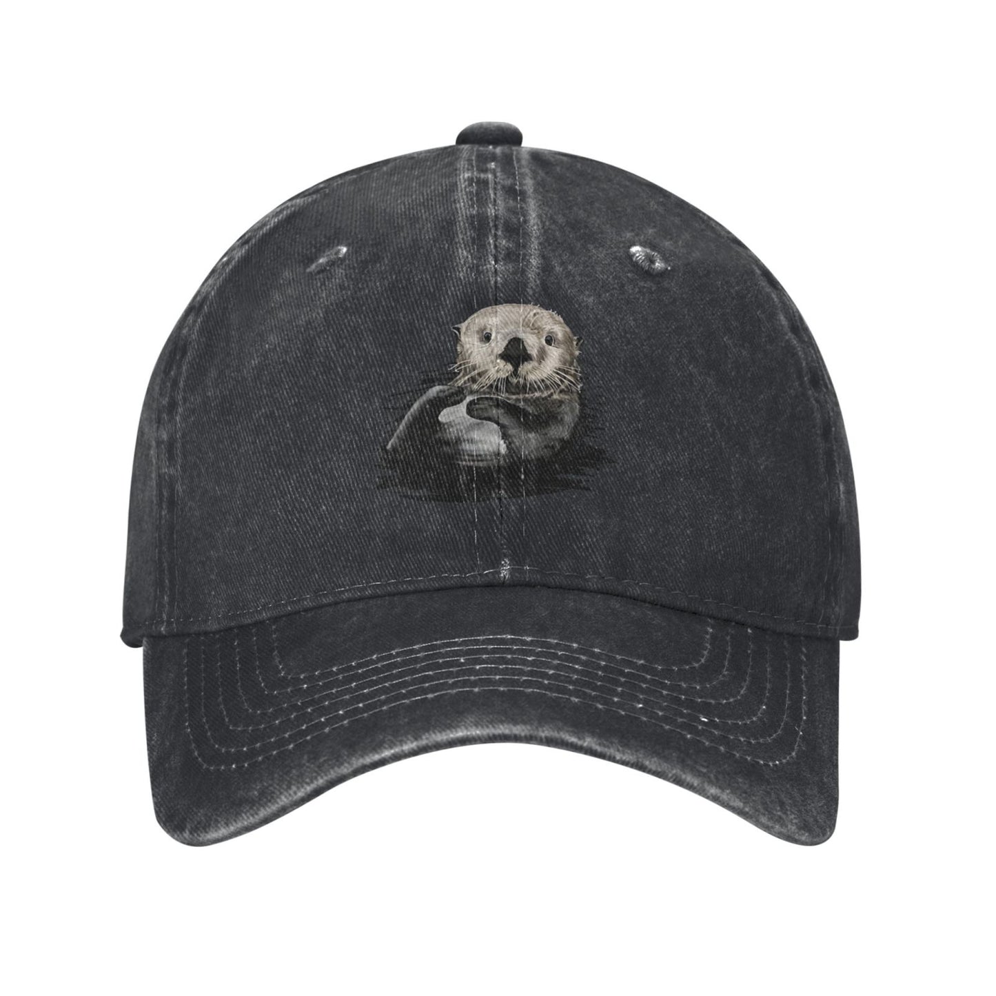 Sea Otter Cute Distressed Printed unisex baseball cap outdoor hats adjustable cap trucker gift hat
