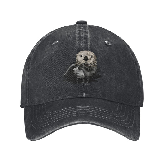 Sea Otter Cute Distressed Printed unisex baseball cap outdoor hats adjustable cap trucker gift hat