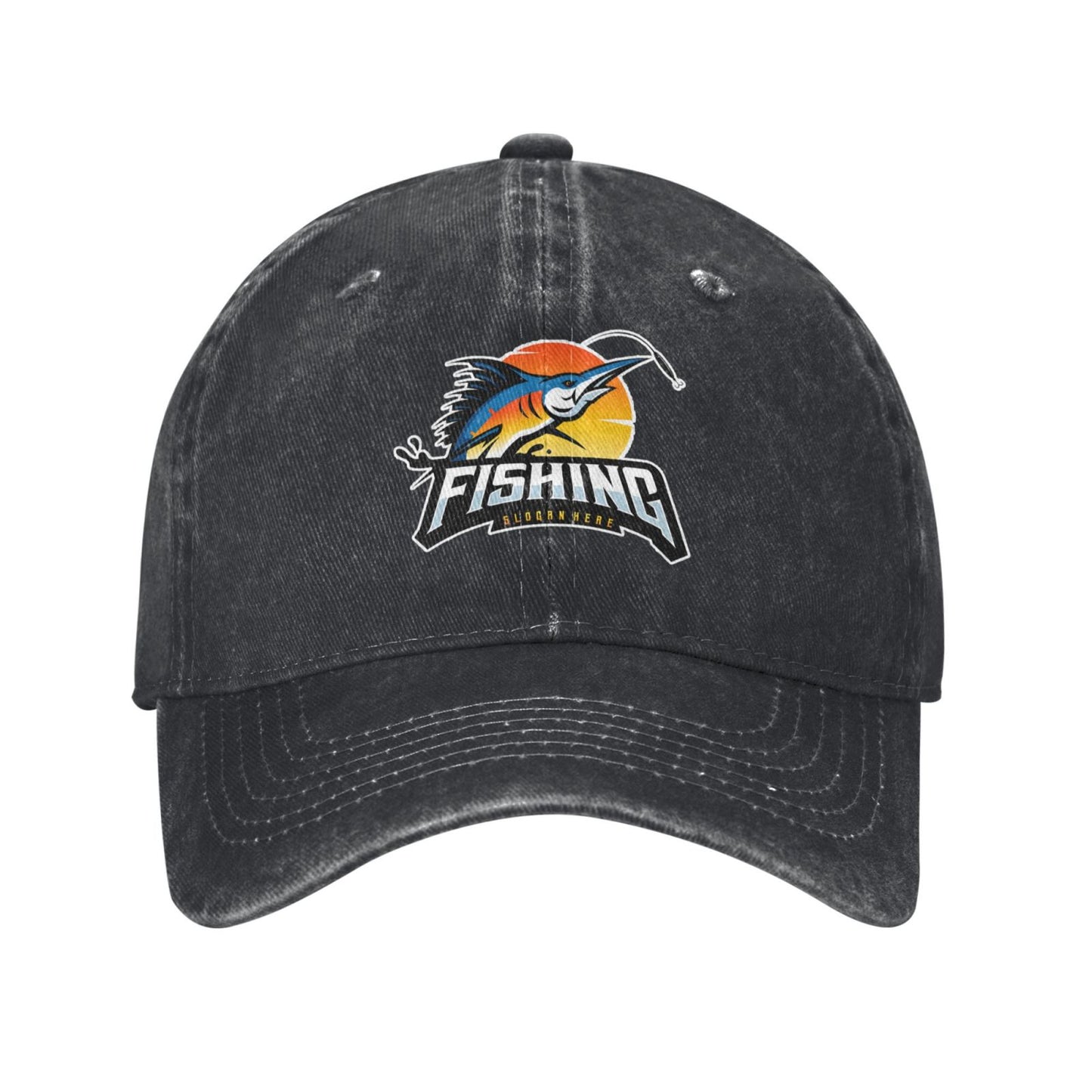 FISHING SLOGAN HERE Printed unisex baseball cap adjustable cap outdoor sun hats trucker hat
