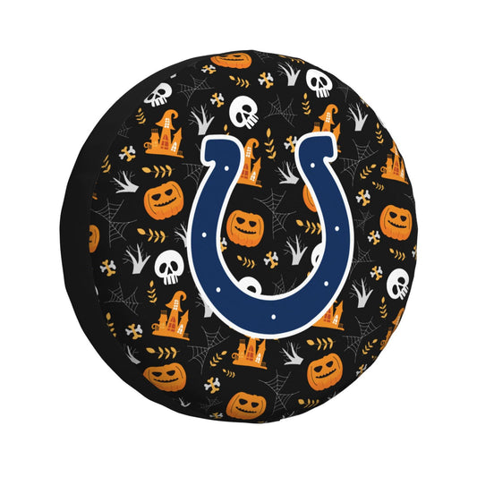 Indianapolis Colts Print Pumpkin Castle Small Printed Car Tire Cover Tire Dust Cover