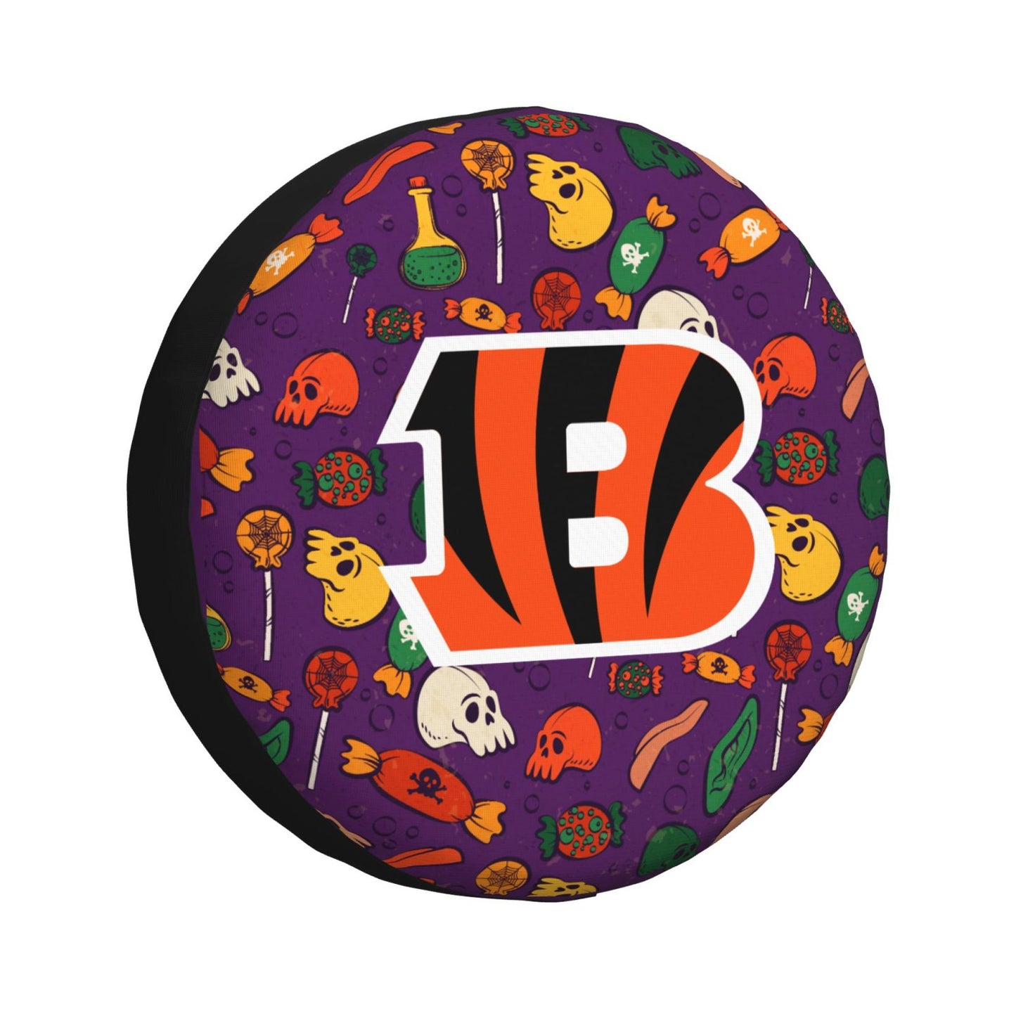 Cincinnati Bengals print Halloween candy print car tire cover tire dust cover