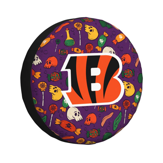 Cincinnati Bengals print Halloween candy print car tire cover tire dust cover