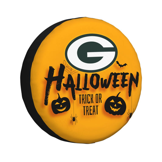 Green Bay Packers print wheel dust cover Halloween pumpkin lantern printed car tire cover
