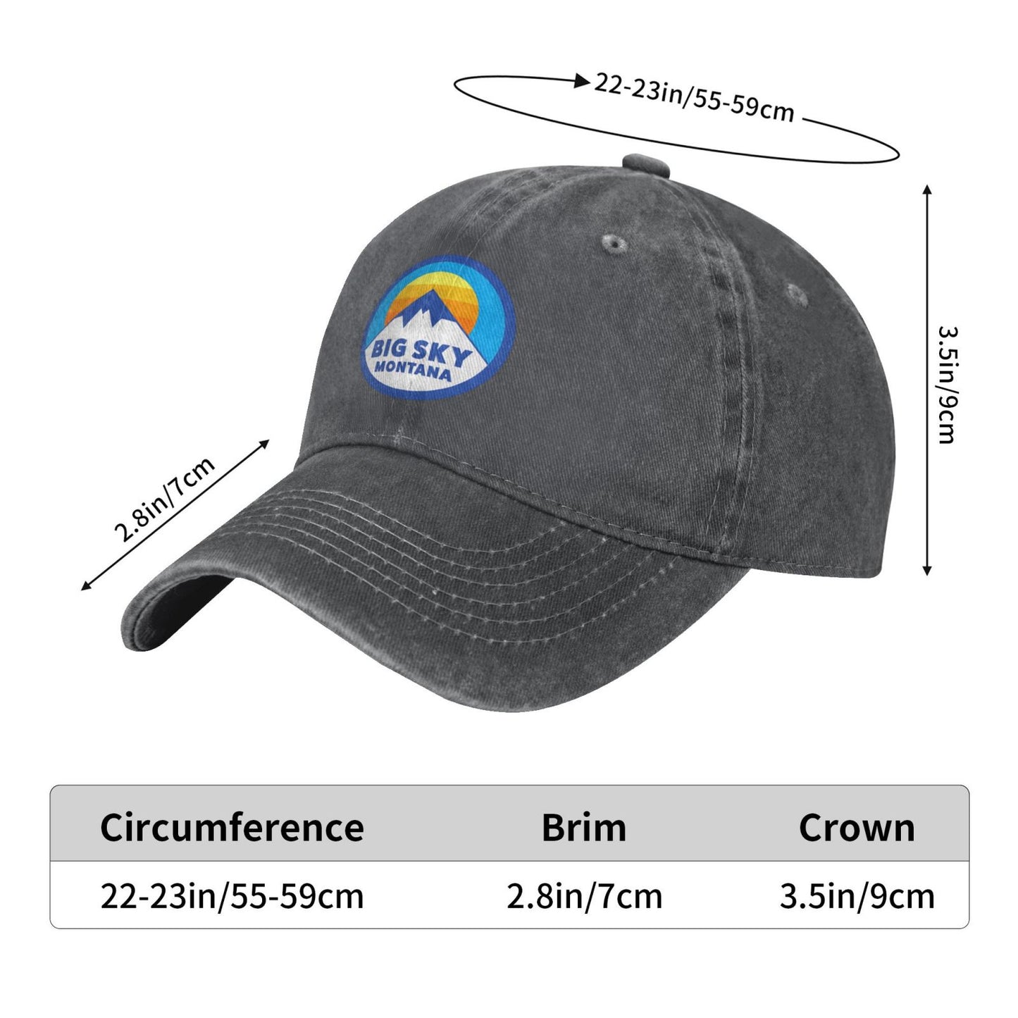 BIG SKY MONTANA(2) Printed unisex baseball cap adjustable cap outdoor sun hats trucker hat
