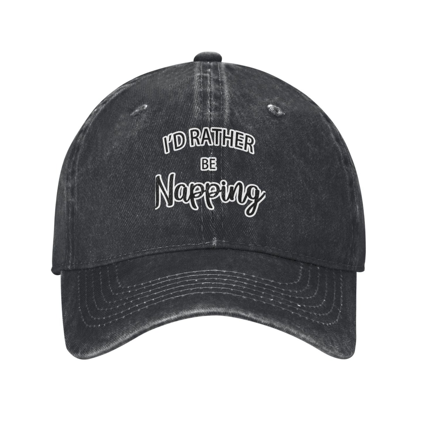 I'D RATHER BE Napping Printed unisex baseball cap adjustable cap outdoor sun hats trucker hat