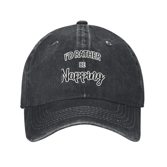 I'D RATHER BE Napping Printed unisex baseball cap adjustable cap outdoor sun hats trucker hat