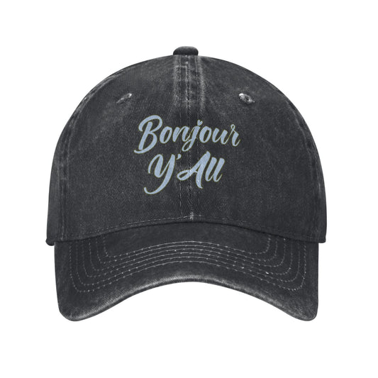 Bonjour Y'All Printed unisex baseball cap adjustable cap outdoor sun hats trucker hat