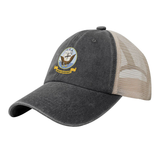 Flag Of The United States Navy Printed unisex baseball cap adjustable grid baseball cap veteran gift