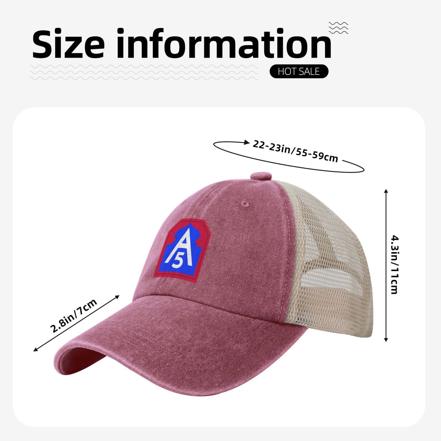 United States Army North CSIB Printed unisex baseball cap adjustable grid baseball cap veteran gift