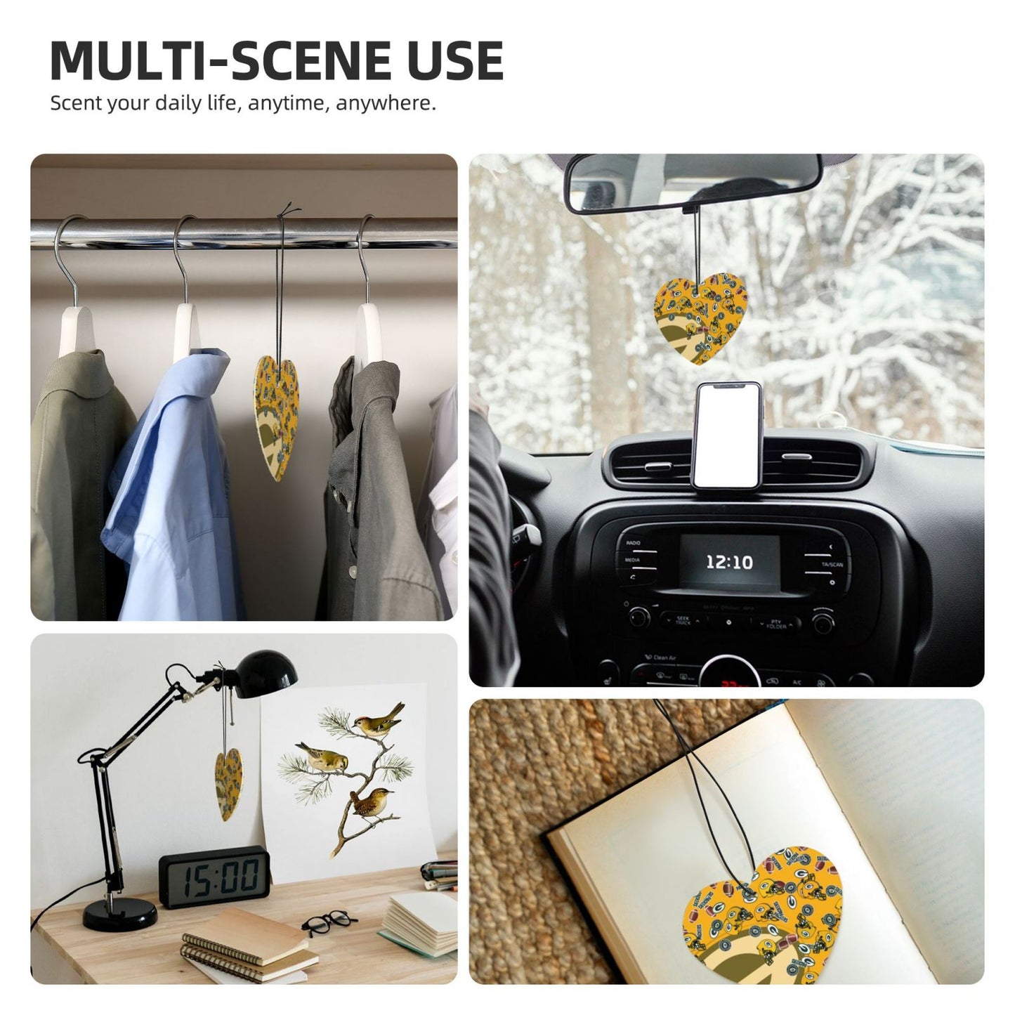 4-pcs Green Bay Packers Car Air Fresheners Cards Set car aromatherapy tablets