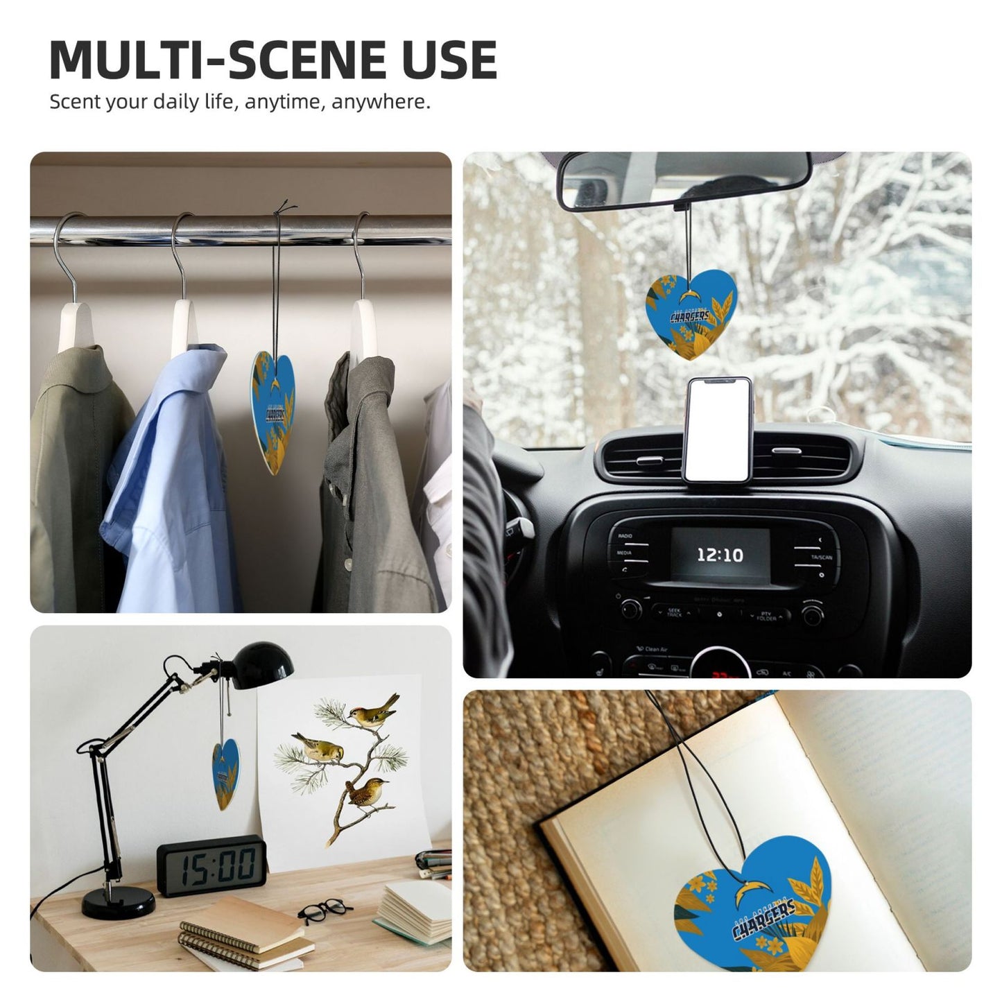 4pcs- San Diego Chargers car aromatherapy tablets Car Air Fresheners Cards Set