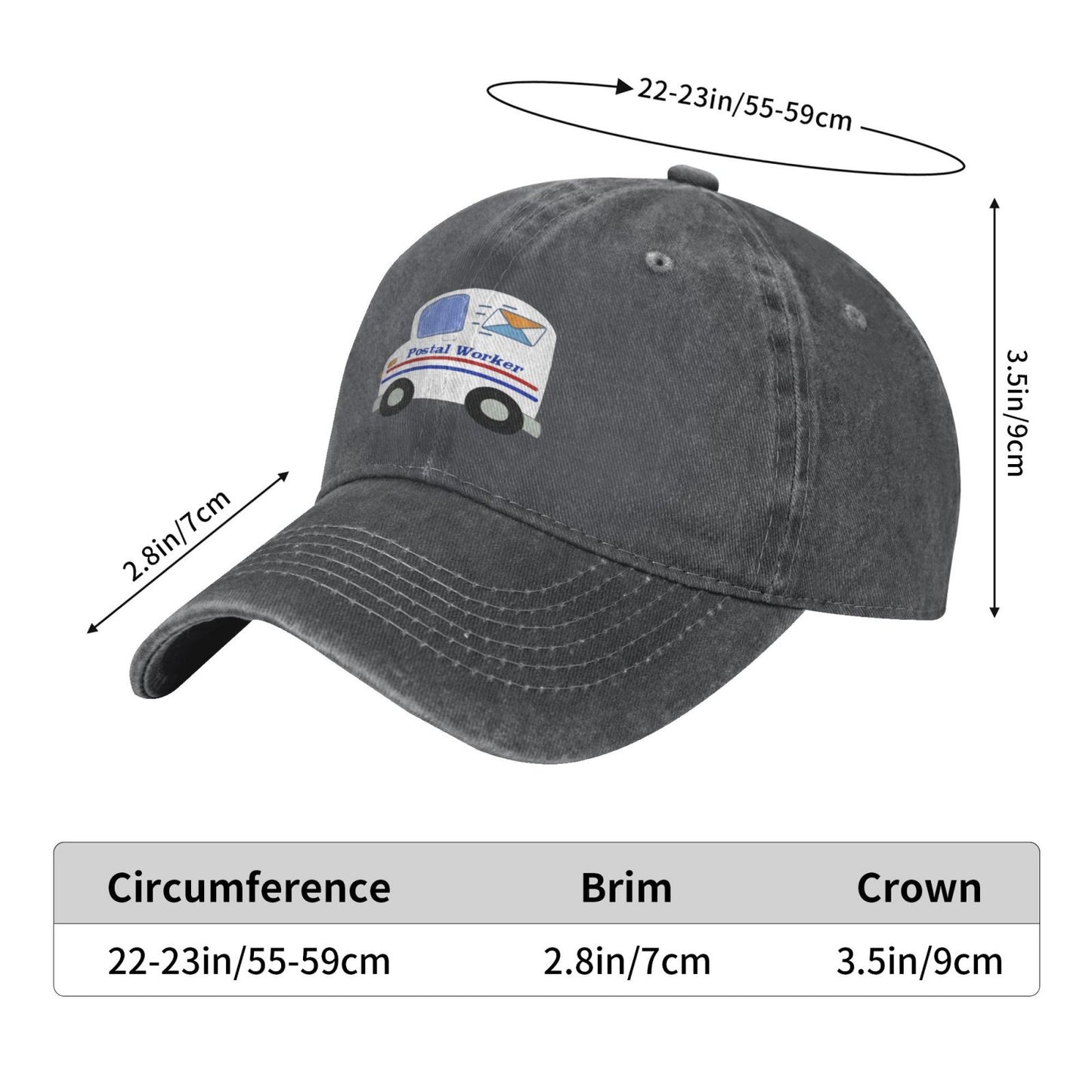 Post Worker Printed unisex baseball cap adjustable cap outdoor sunshade trucker hat