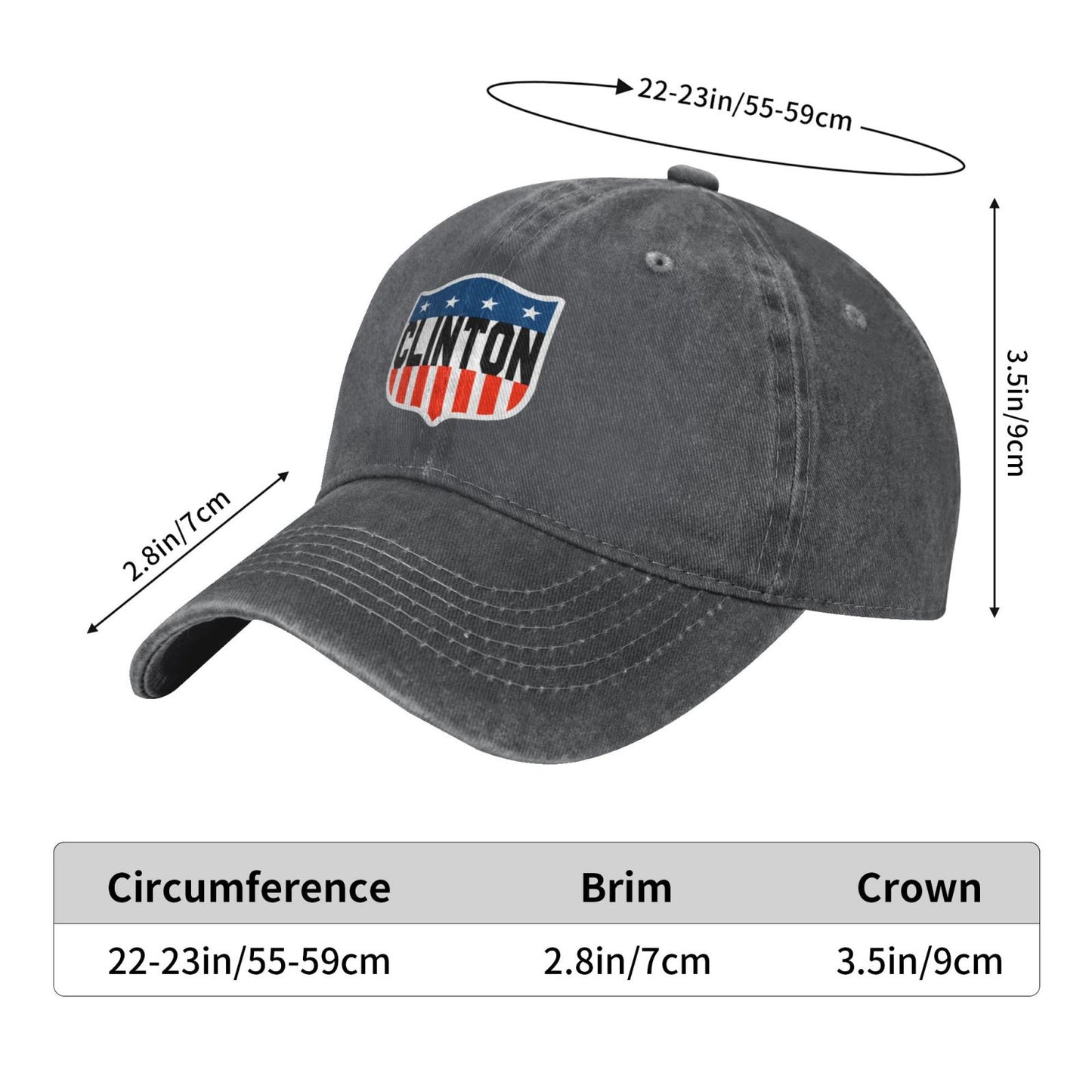 Clinton Stars And Stripes Printed unisex baseball cap adjustable cap outdoor sun hats trucker hat