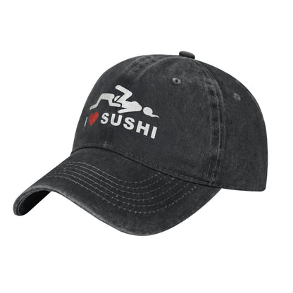 Funny I Love Sushi Printed unisex baseball cap adjustable cap outdoor sun hats trucker hat