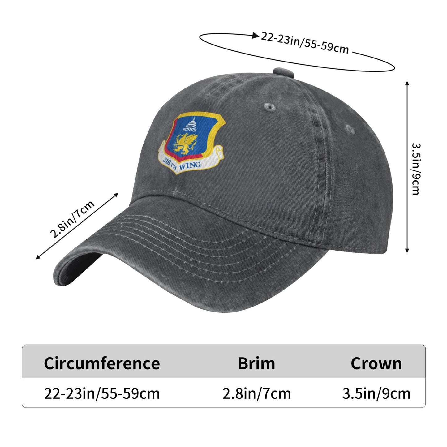 316th Wing Printing unisex baseball cap adjustable cap veteran gift